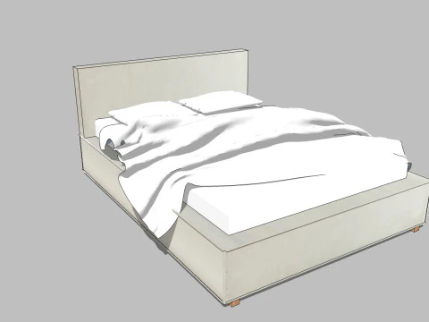 34 beds and bedside tables 3D Model