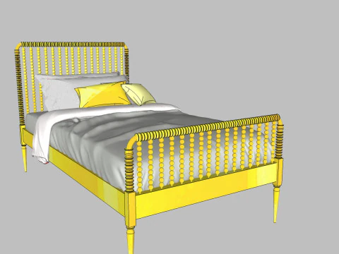 34 beds and bedside tables 3D Model