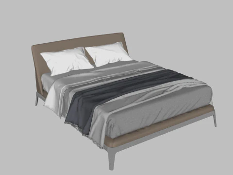 34 beds and bedside tables 3D Model