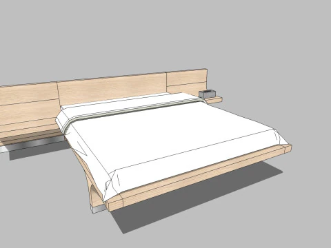 34 beds and bedside tables 3D Model