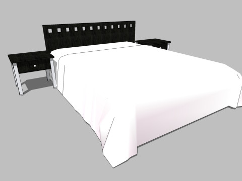 34 beds and bedside tables 3D 模型