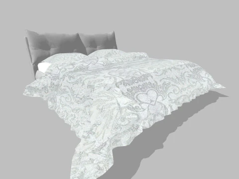 34 beds and bedside tables 3D Model