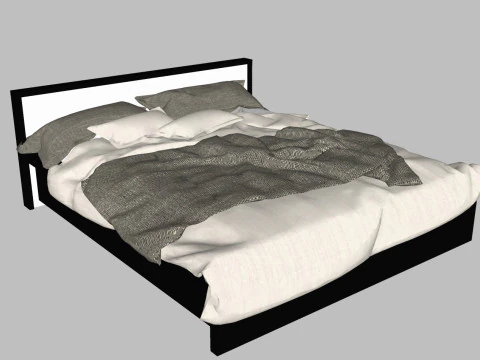 34 beds and bedside tables 3D Model