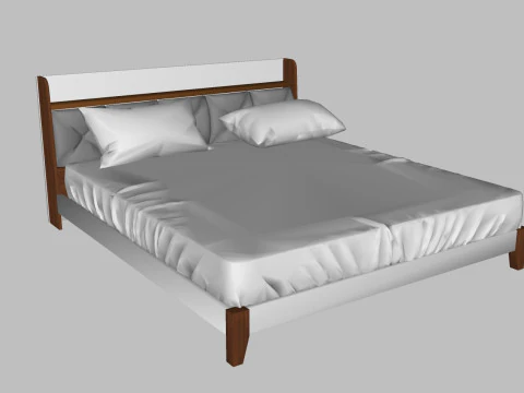 34 beds and bedside tables 3D Model