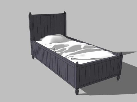 34 beds and bedside tables 3D Model