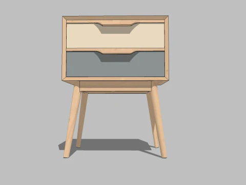 34 beds and bedside tables 3D Model