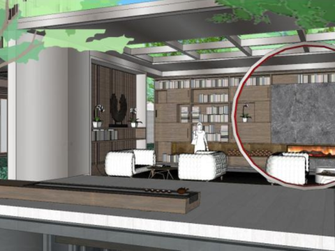 High-end light luxury fashion residential landscape sketchup model 3D Модель