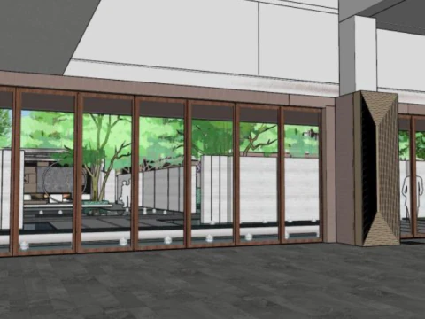 High-end light luxury fashion residential landscape sketchup model 3D Model
