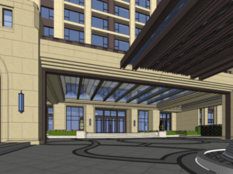 Neoclassical style high-rise residential buildings 3D 模型