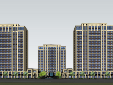 Neoclassical style high-rise residential buildings 3D 模型
