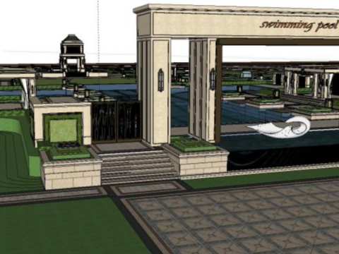 Neoclassical style residential landscape design 3D Модель