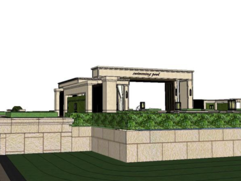 Neoclassical style residential landscape design Model 3D