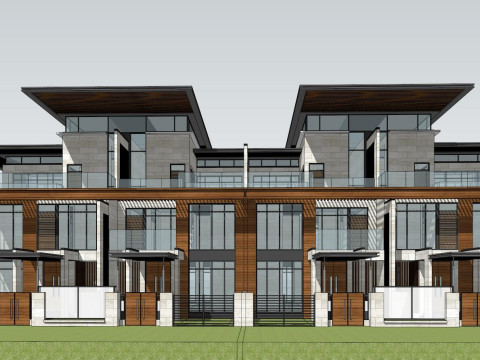 New Asian Style Townhouse Components SU 3D Model