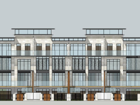 New Asian Style Townhouse Components SU 3D Model