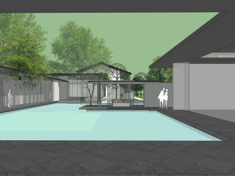 Resort hotel building SU model Modelo 3D