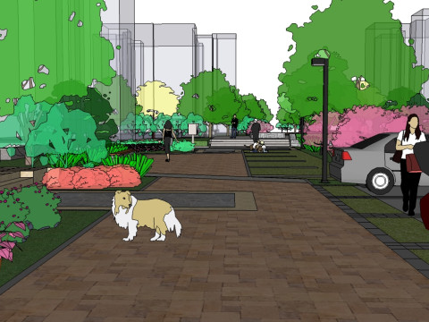 SketchUp model for community greening 3D मॉडल