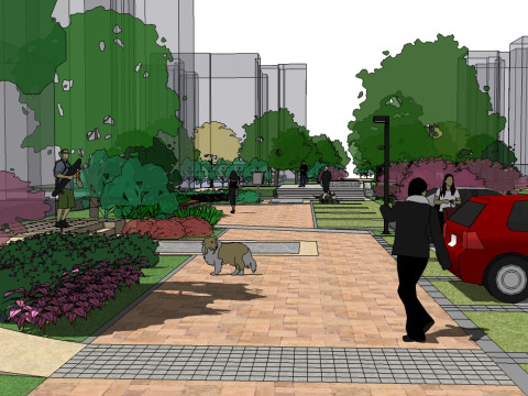 SketchUp model for community greening 3D Model