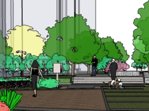 SketchUp model for community greening 3D Model