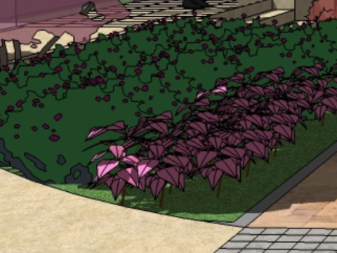 SketchUp model for community greening 3D Model