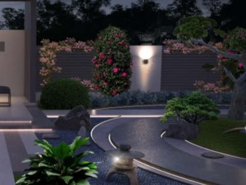 Small courtyard landscape design SU model 3D Model