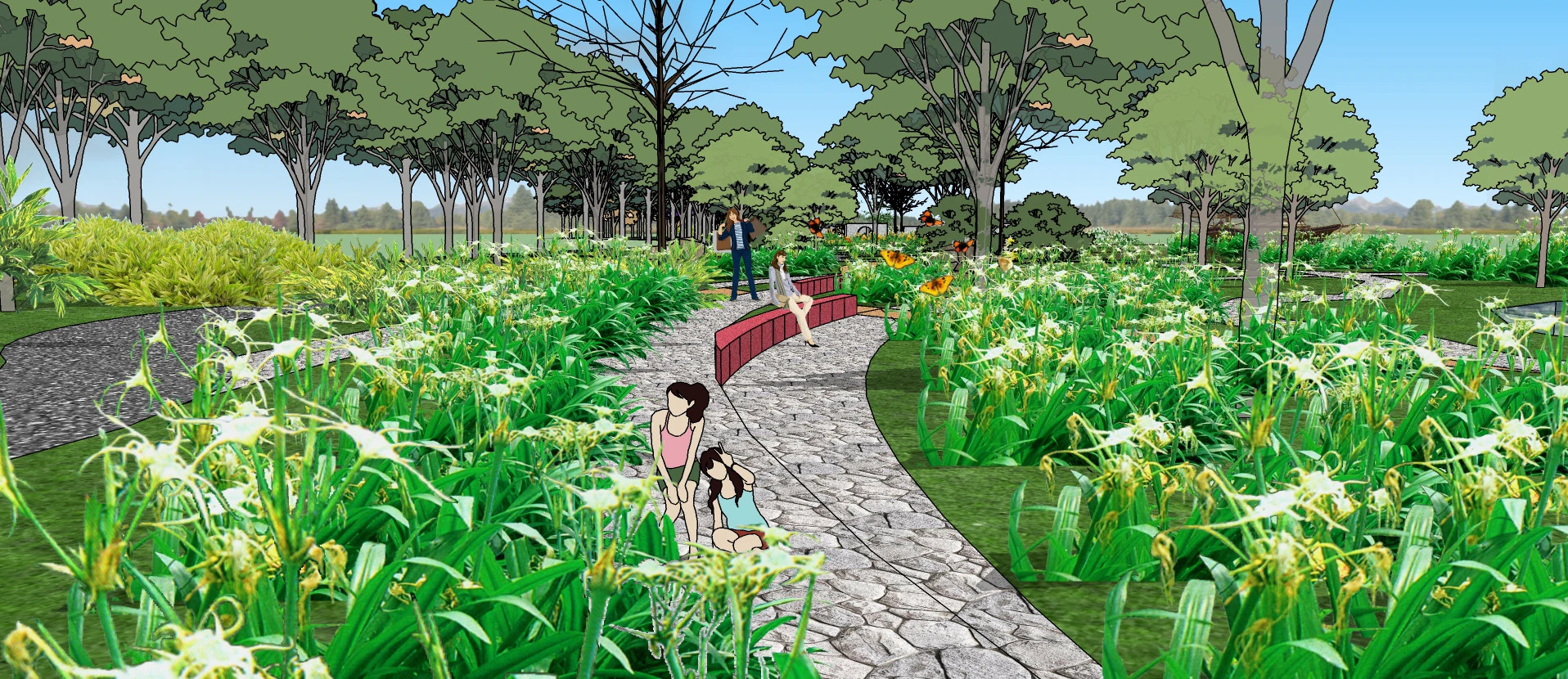 Small park landscape design sketchup model Japanese style landscape sketch design 3D Model .c4d .max .obj .3ds .fbx .stl .blend 