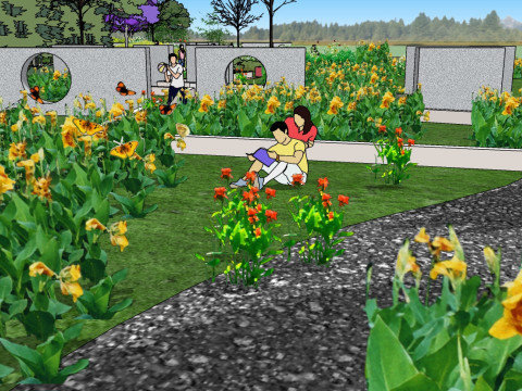 Small park landscape design sketchup model Japanese style landscape sketch design Modelo 3D