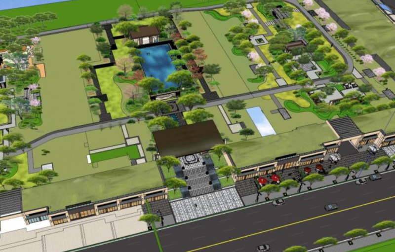 SU Model for Landscape Design of Leisure Sports Residential Quarter 3D Modell .c4d .max .obj .3ds .fbx .stl .blend 