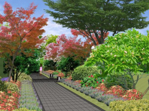 SU Model for Landscape Design of Leisure Sports Residential Quarter 3D Modell
