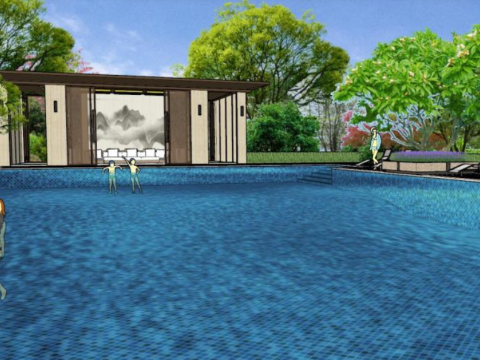 SU Model for Landscape Design of Leisure Sports Residential Quarter 3D Modell