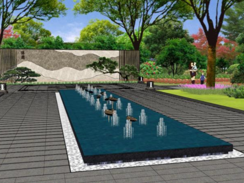 SU Model for Landscape Design of Leisure Sports Residential Quarter 3D Modell