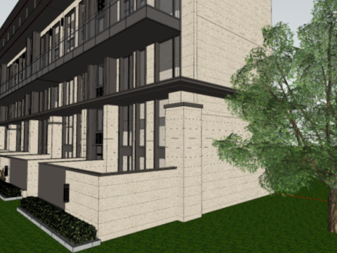 SU model of stacked villa residential buildings Model 3D