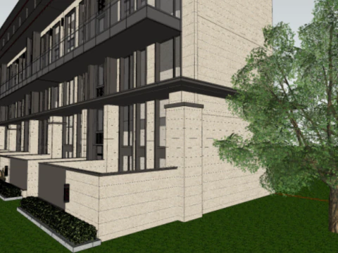 SU модель багатошарових житлових будинків вілли 3D Модель