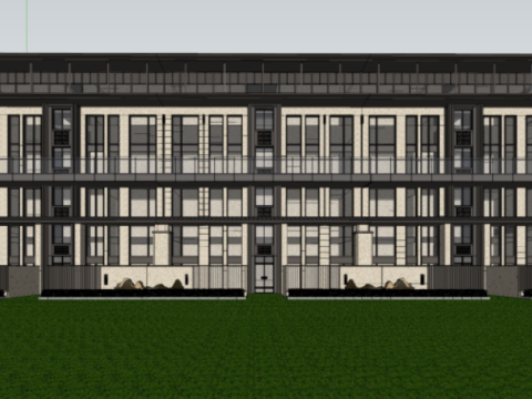 SU model of stacked villa residential buildings 3D मॉडल