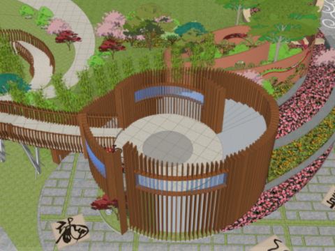 SU Model of Small Garden Landscape 3D Model