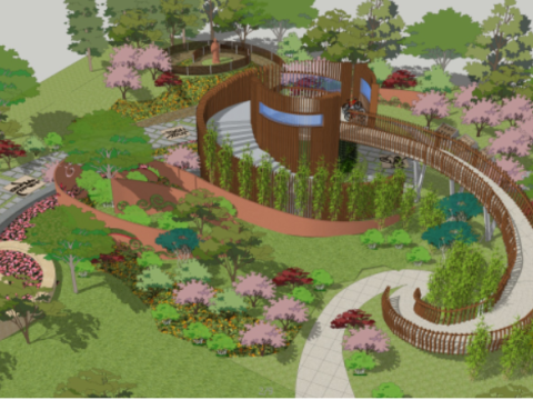 SU Model of Small Garden Landscape 3D Model