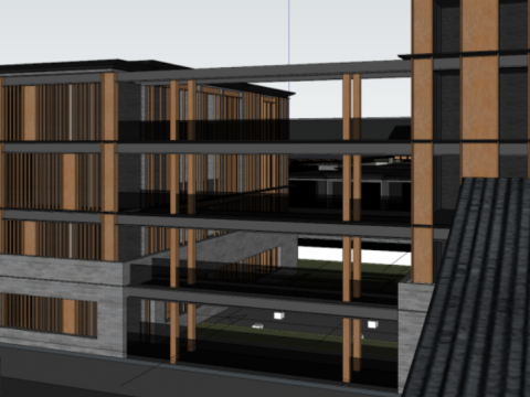 SU model of top hotel architecture 3D Модель
