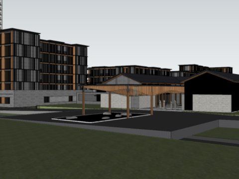 SU model of top hotel architecture 3D Model