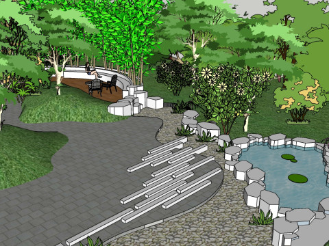 Xiaoyouyuan landscape design su model 3D मॉडल