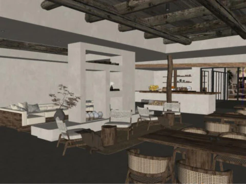 レストランケータリングSU素材感 3Dモデル