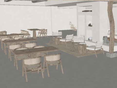 Restaurant Catering SUMaterial Texture Modello 3D