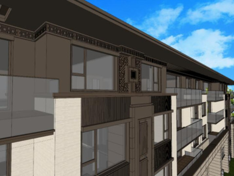 StackingResidential Building SU Model Modello 3D