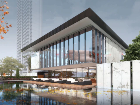 Asian style demonstration zonehigh-rise design SU model 3D Model