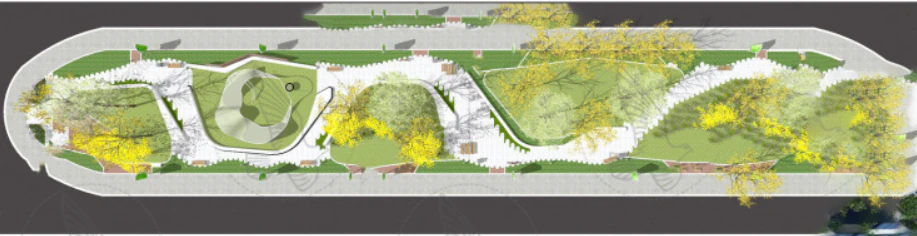 Belt Municipal Green Park Landscape Model su 3D Model .c4d .max .obj .3ds .fbx .stl .blend 