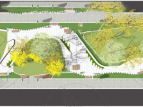 Belt Municipal Green Park Landscape Model su 3D Model