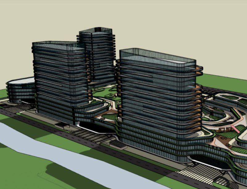 Tender Proposal for the First Modern High rise Hospital 3D Model .c4d .max .obj .3ds .fbx .stl .blend 