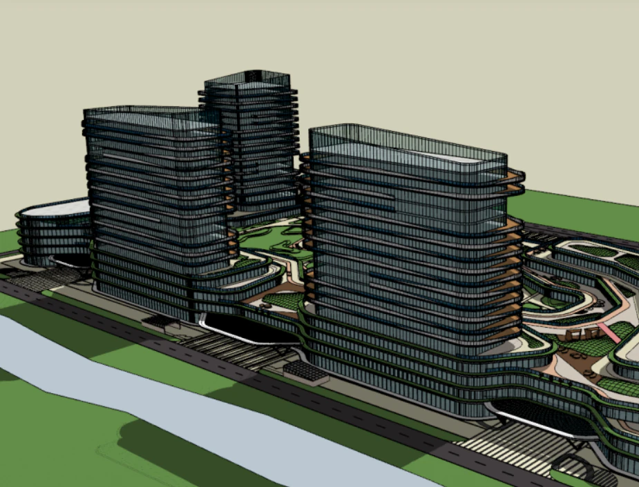 Tender Proposal for the First Modern High rise Hospital 3D Model .c4d .max .obj .3ds .fbx .stl .blend 