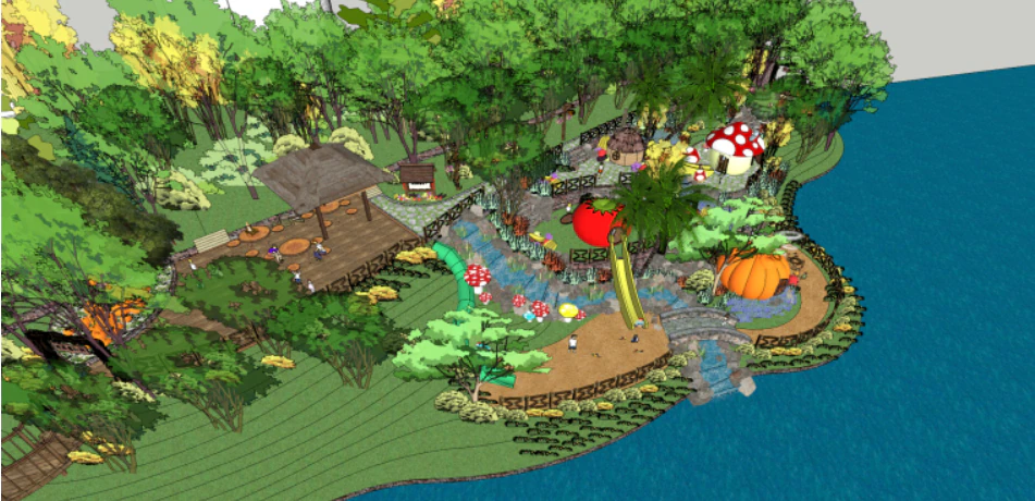 Childrens park landscape su model 3D Model .c4d .max .obj .3ds .fbx .stl .blend 
