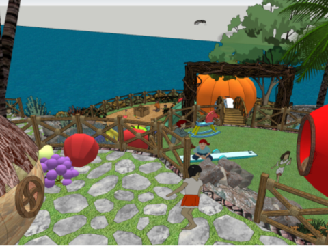 Childrens park landscape su model 3D 模型