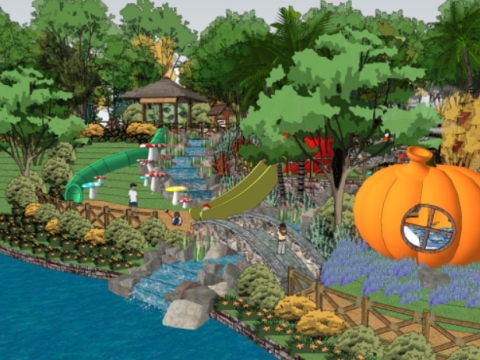 Childrens park landscape su model 3D 模型