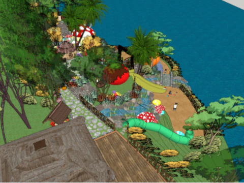 Childrens park landscape su model 3D Model